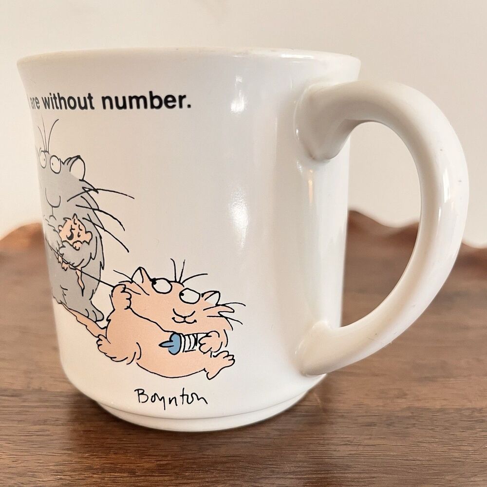 Vintage 1980's Sandra Boynton Cat Mug Joys of Motherhood Recycled Paper Products - Picture 4 of 11